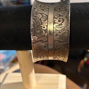 Silver Engraved Cuff Bracelet